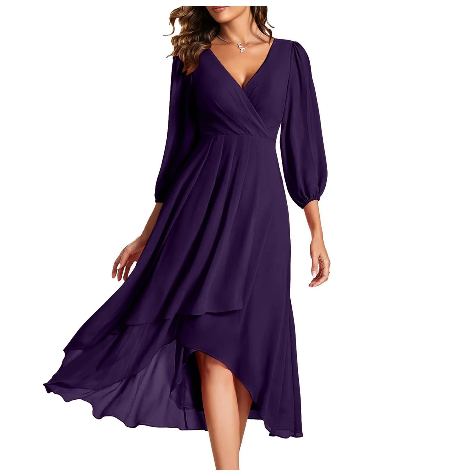 Serena | Elegant Pleated Chiffon Midi Dress