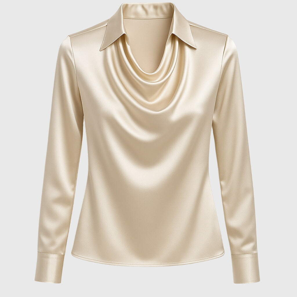 Celeste | Luxe Satin Drape Blouse