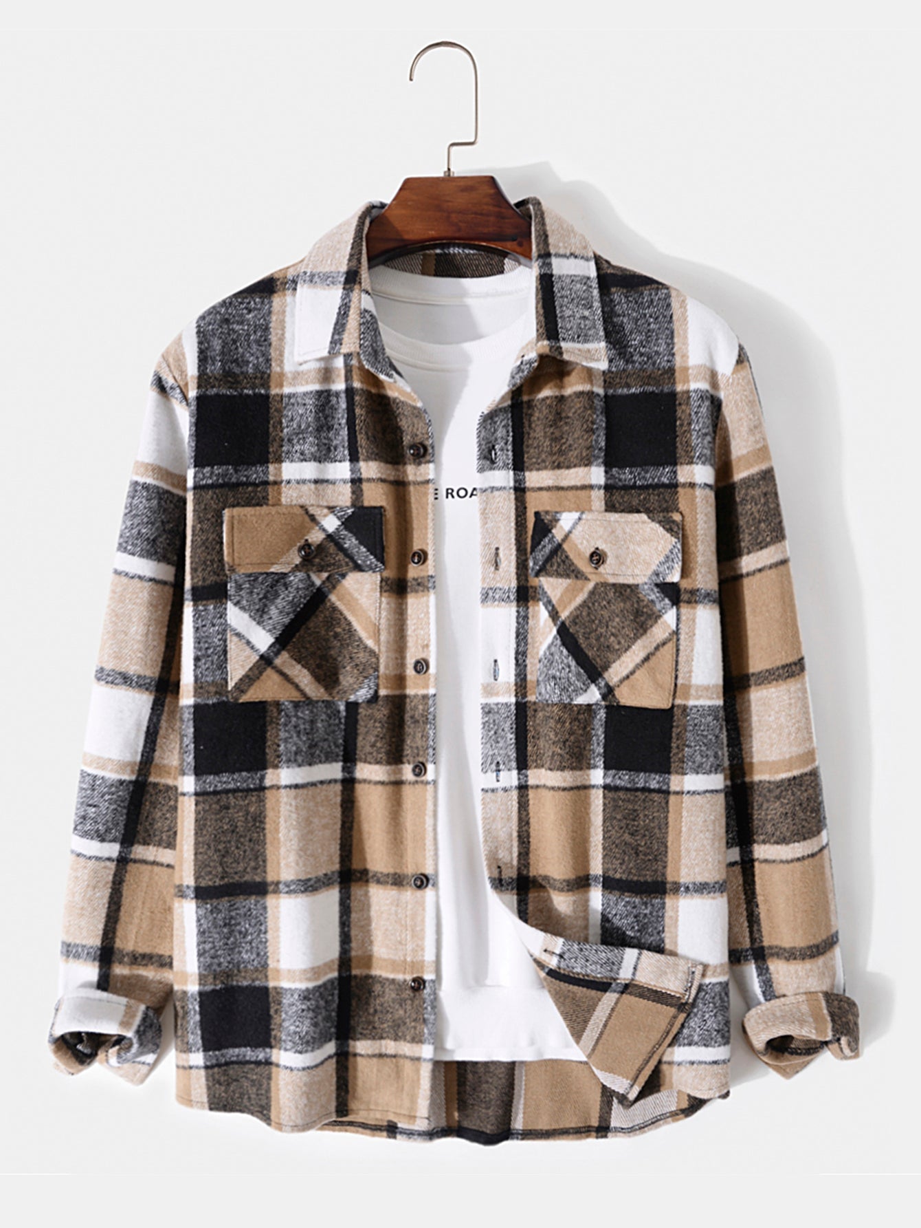 Burbery - Long Sleeve Button-Up Flannel Check Overshirt