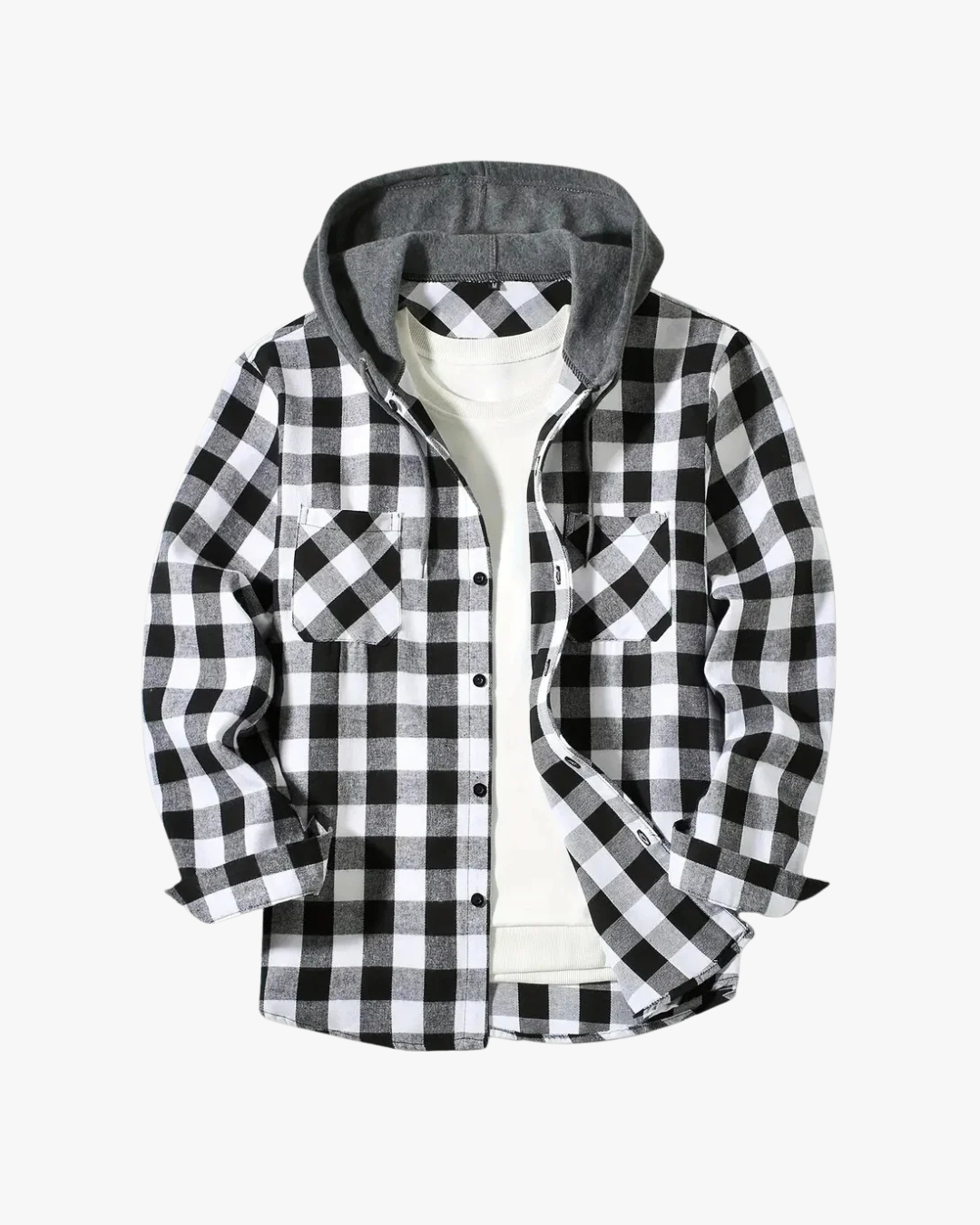 Bradley - Hooded Flannel Shirt Jacket