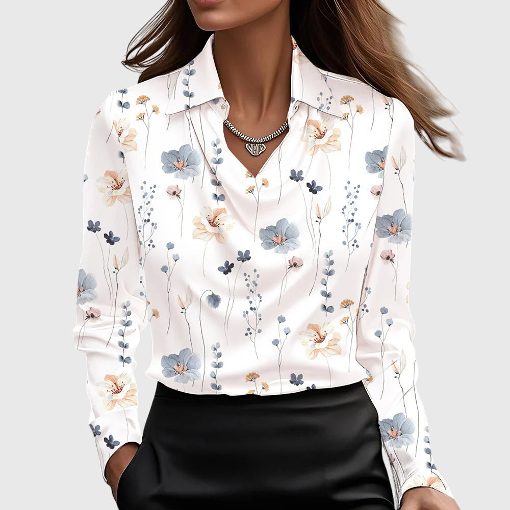 Celeste | Luxe Satin Drape Blouse