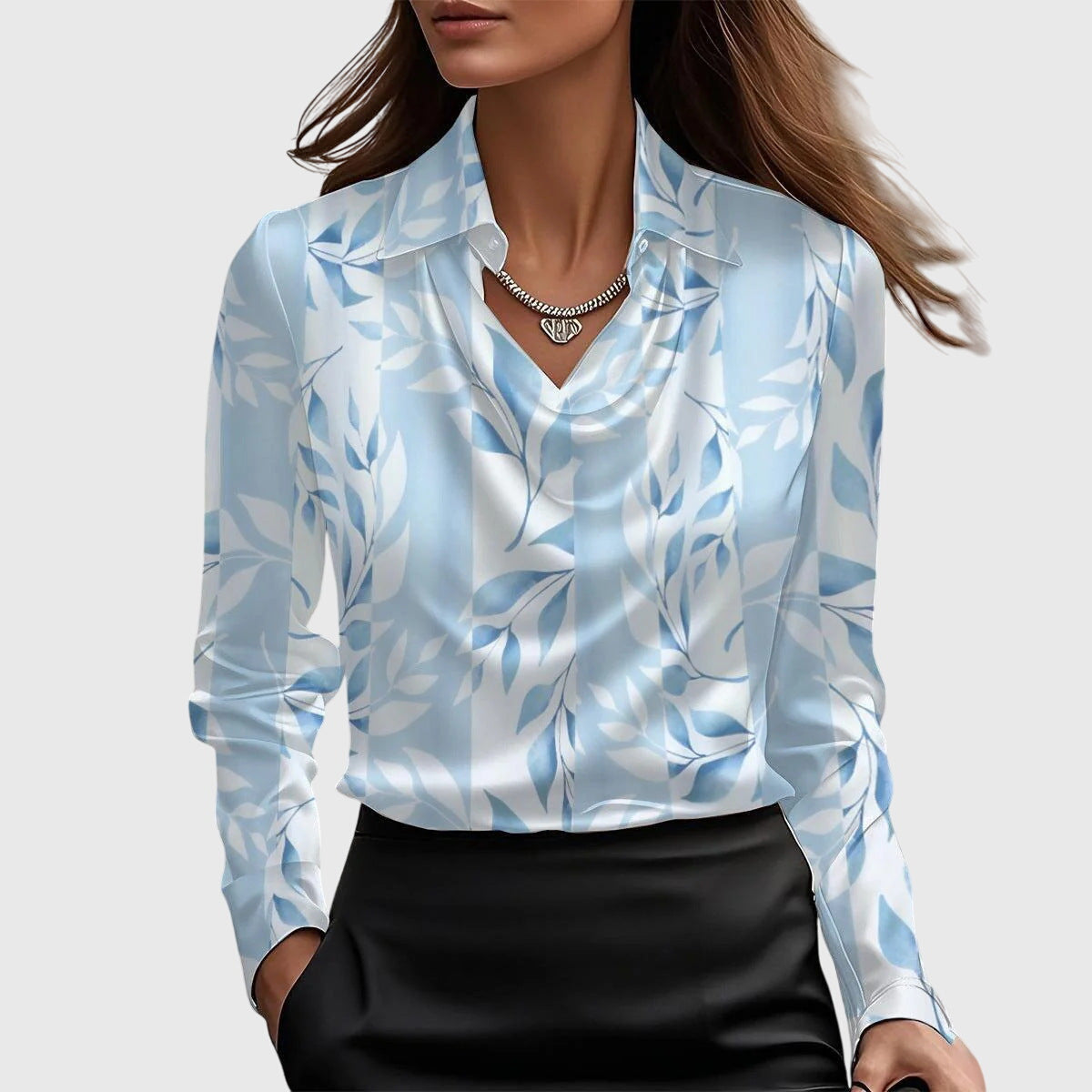 Celeste | Luxe Satin Drape Blouse