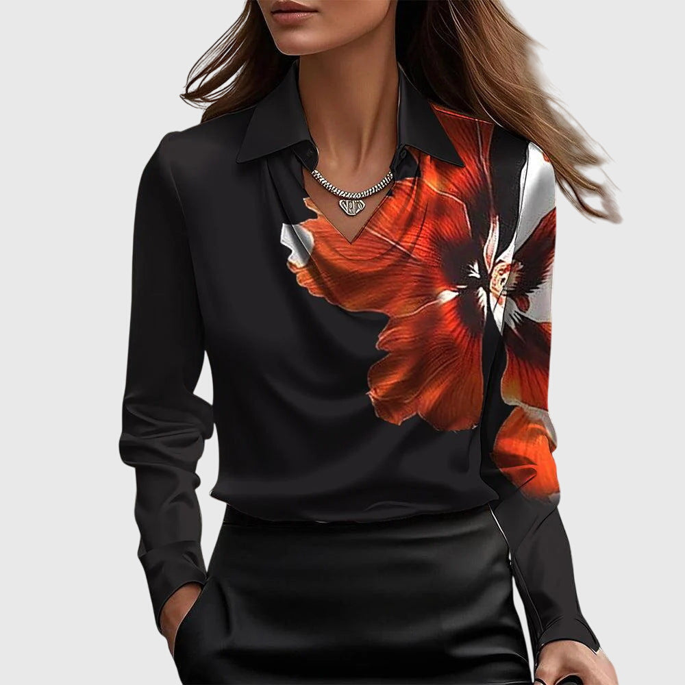 Celeste | Luxe Satin Drape Blouse