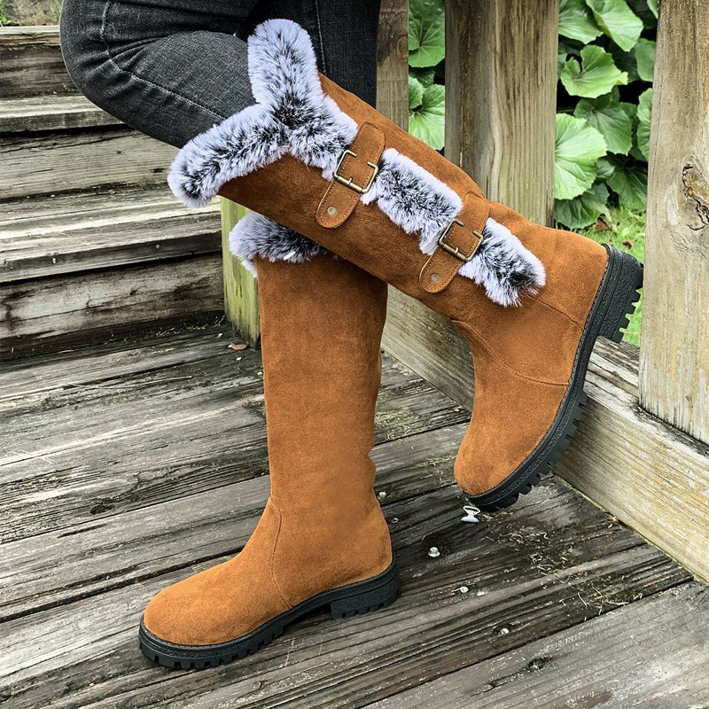 Ladies Thick Plush Mid-Calf Snowboots